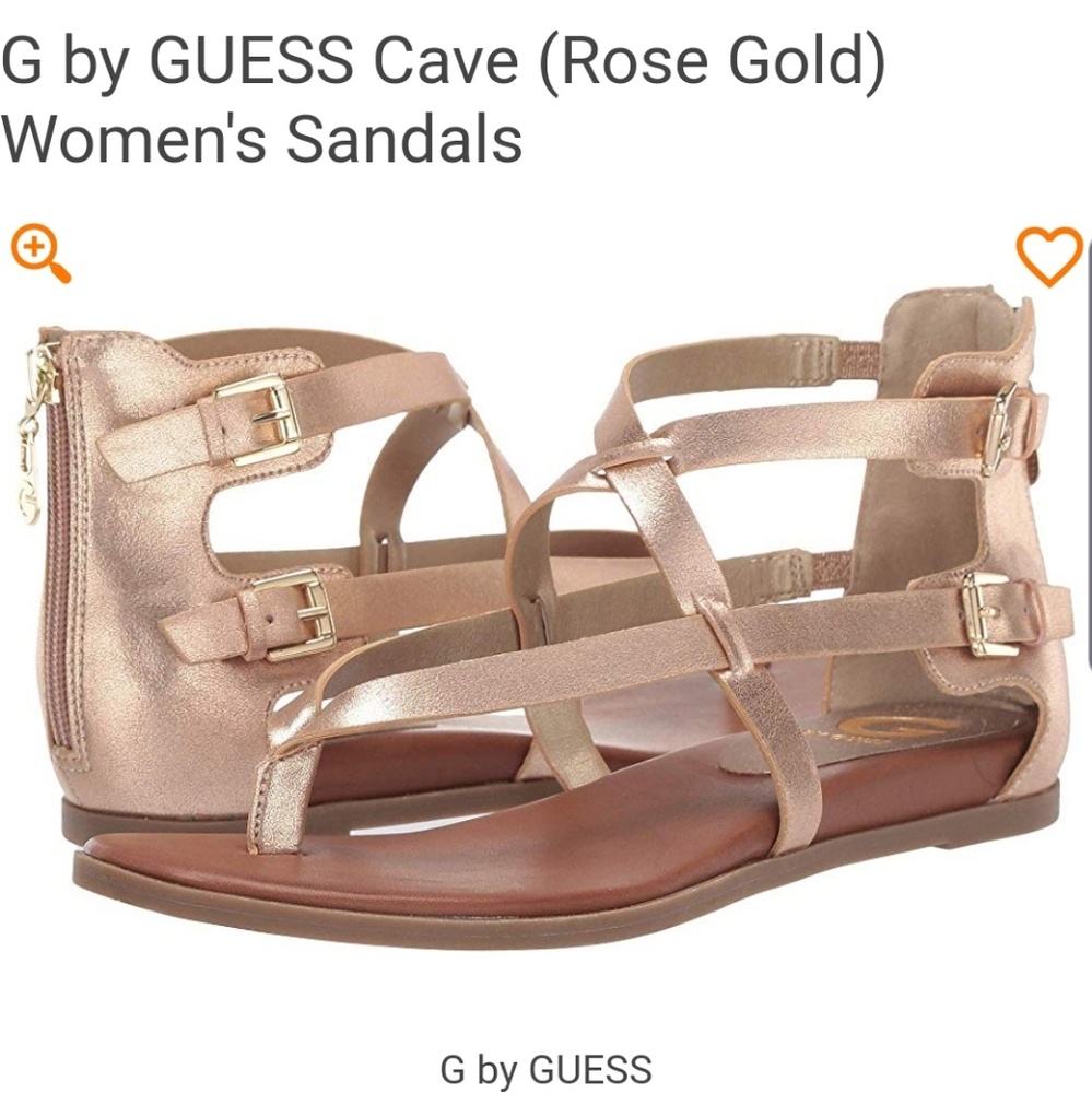 G by Guess Rose Gold Gladiator Sandals